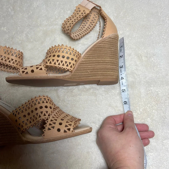 REVOLVE Jeffrey Campbell Tan Wedge Sandals with Lattice Design - Picture 11 of 11